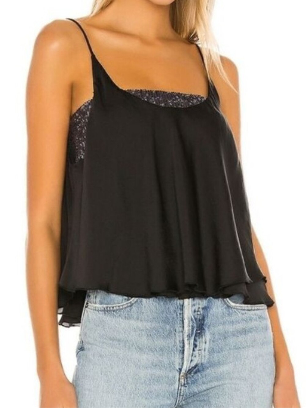 Free People Turn It On Cami Top w Sequin Bandeau